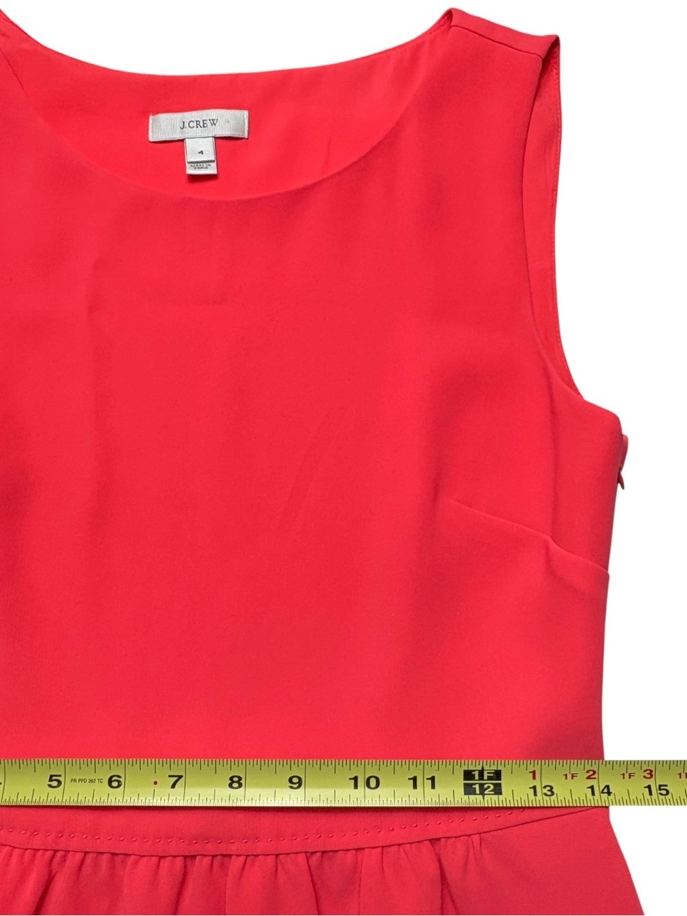 J. Crew Camille Crepe Sleeveless Dress Neon Coral Pink 4 Lined - Picture 4 of 7